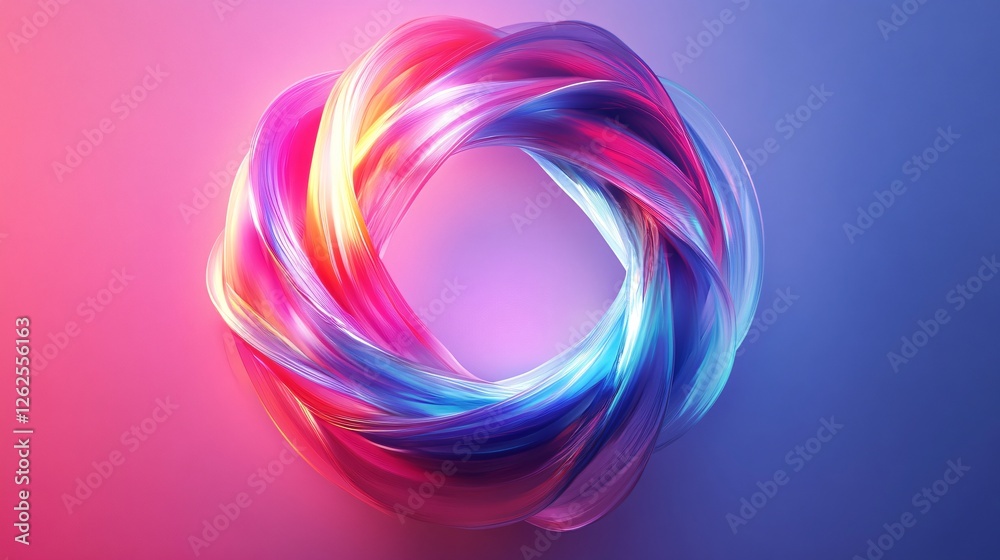 Abstract Multicoloured Circular Looped Shape Illustration