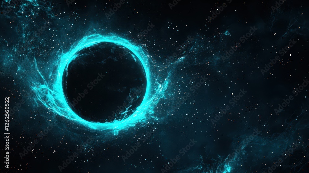 Abstract cosmic circle glowing bright cyan energy Abstract cosmic circle glowing bright cyan energy