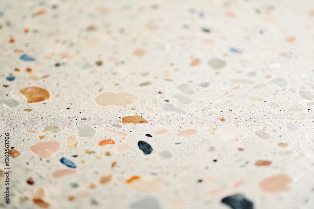 Close-up view of a variegated epoxy floor showcasing a blend of hues and intricate textures Close-up view of a variegated epoxy floor showcasing a blend of hues and intricate textures