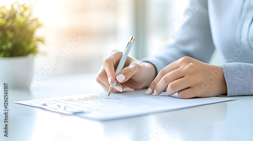 woman filling form online, web form to register, questionnaire