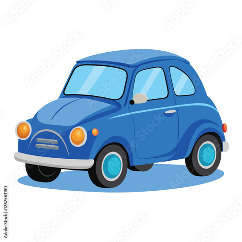  A little metal car model of an old Italian white background
