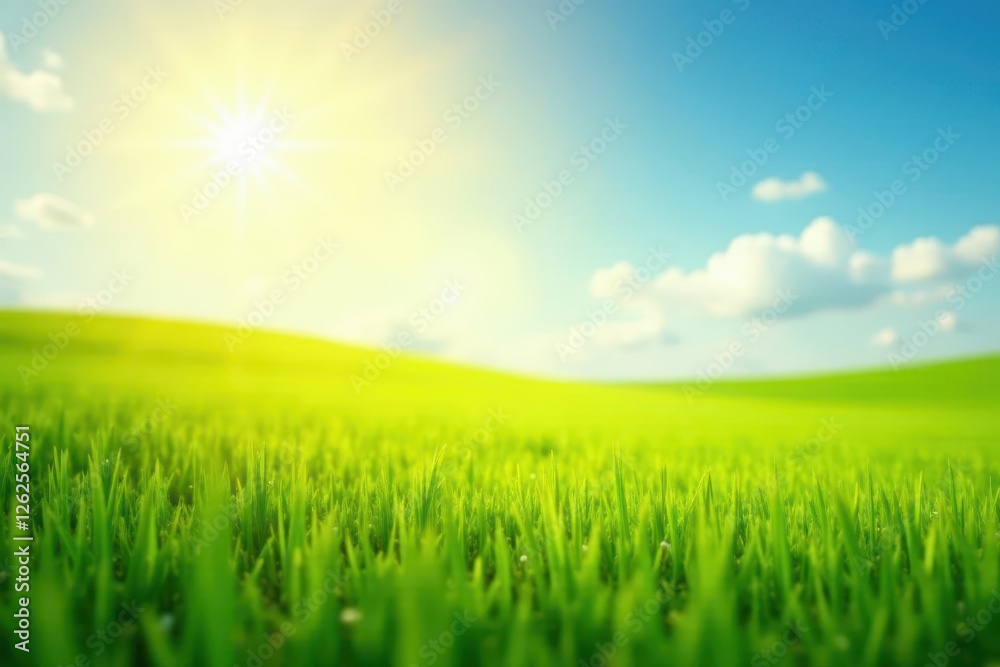 Bright sunlit meadow, soft focus, sky to grass gradient, natural, summer, idyllic Bright sunlit meadow, soft focus, sky to grass gradient, natural, summer, idyllic
