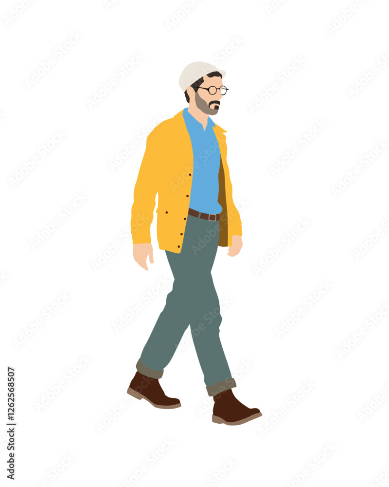 Flat vector people and illustration, man with casual outfit Flat vector people and illustration, man with casual outfit