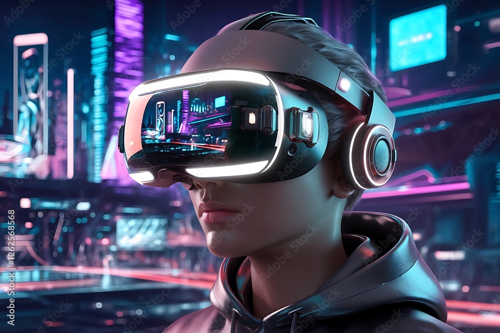 Ultra-Realistic 3D Render of a Person Exploring the Metaverse with Advanced VR Headset
Ultra-Realistic 3D Render of a Person Exploring the Metaverse with Advanced VR Headset