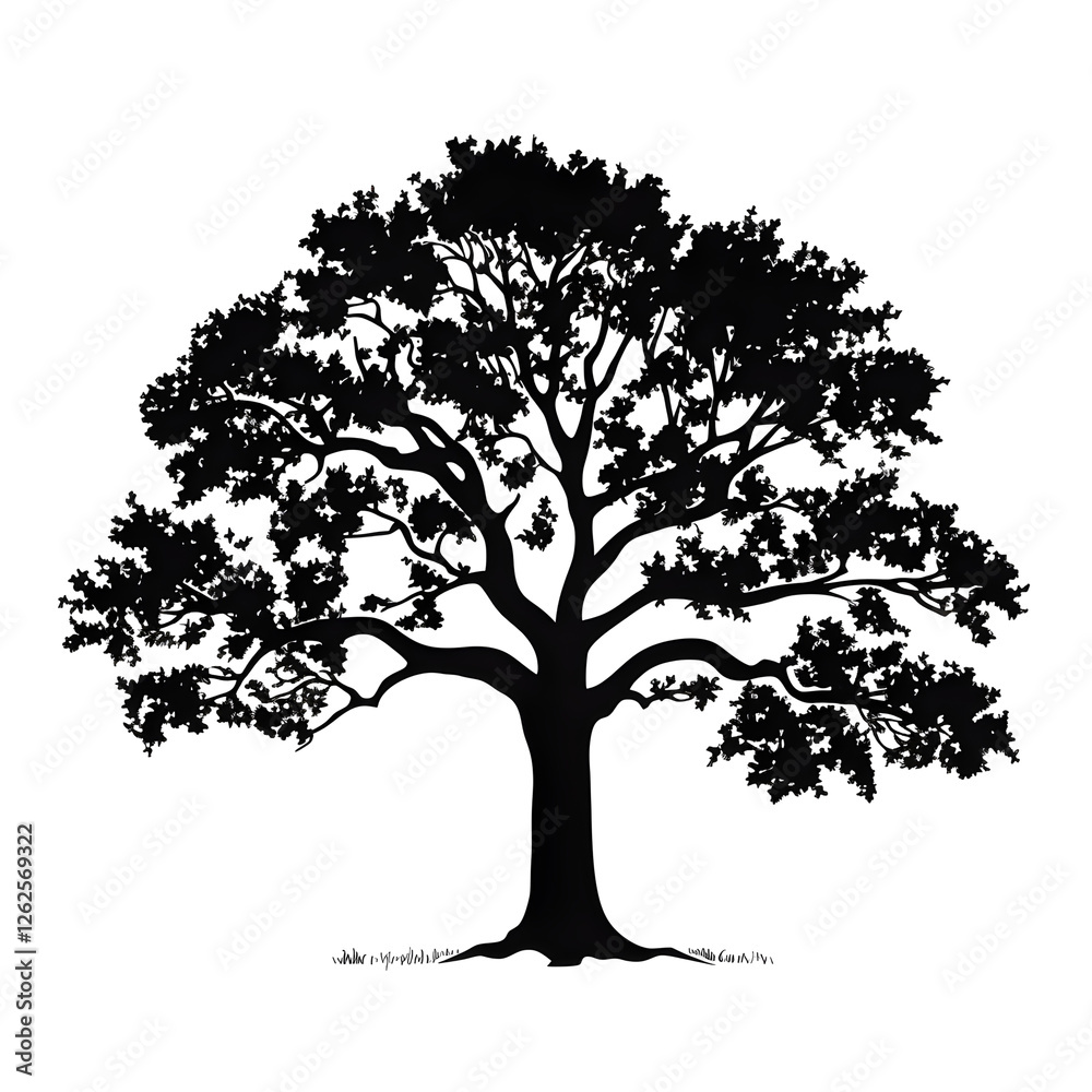 Obraz premium a oak tree silhouette