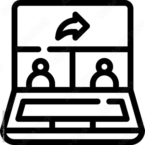 -_video call, screen share, communication, settings, business line editable icon. Editable stroke. Vector illustration.