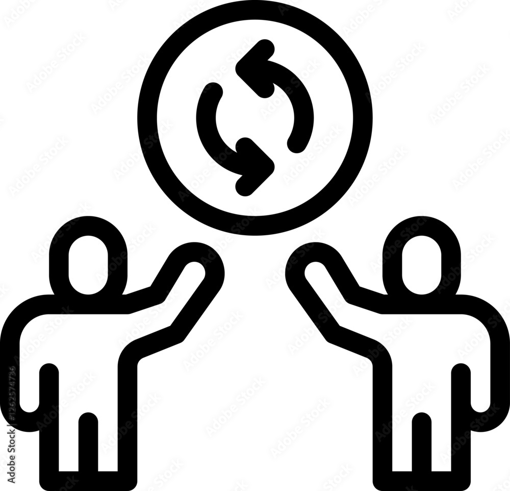 Obraz premium -_workflow optimization, team collaboration, teamwork, communication, project collaboration line editable icon. Editable stroke. Vector illustration.