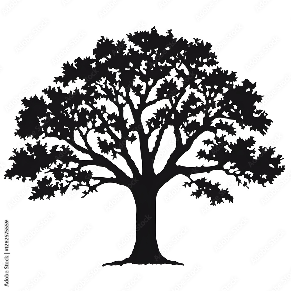 Obraz premium an oak tree silhouette