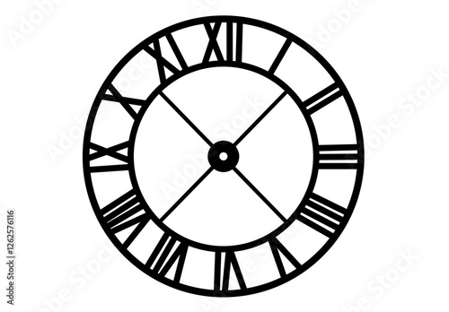 Wall clock, vector silhouette for laser cutting