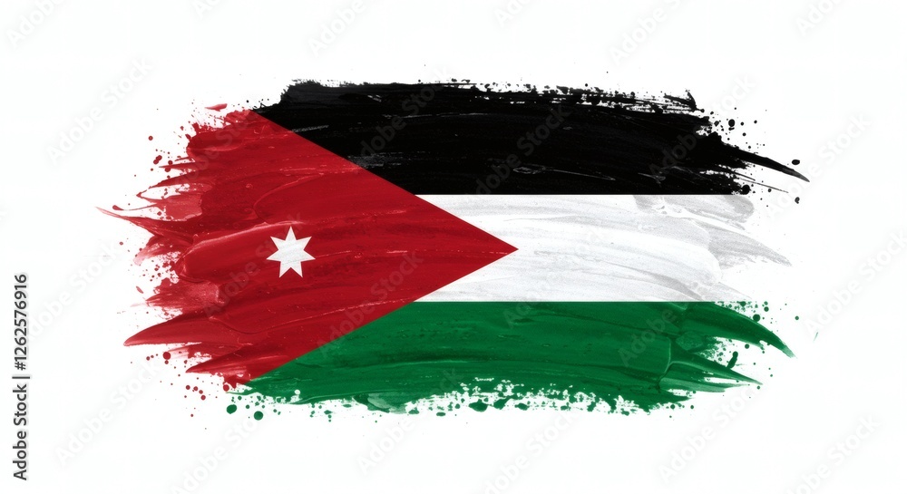 Jordan Flag Brush Stroke Design Jordan Flag Brush Stroke Design