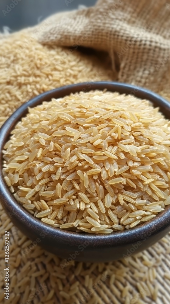 Brown Rice in a Bowl - Healthy and Nutritious Grain Brown Rice in a Bowl - Healthy and Nutritious Grain