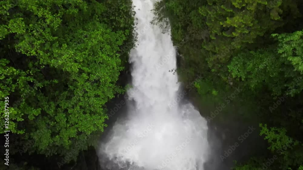 Pelovit Waterfall Amidst Lush Greenery and Trees Pelovit Waterfall Amidst Lush Greenery and Trees
