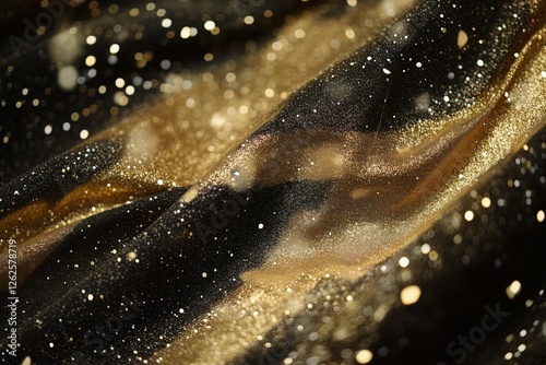 Shimmering golden sparkle backdrop with fireworks for festive celebrations