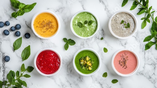 Wallpaper Mural Colorful and Healthy Smoothies in Bowls Torontodigital.ca