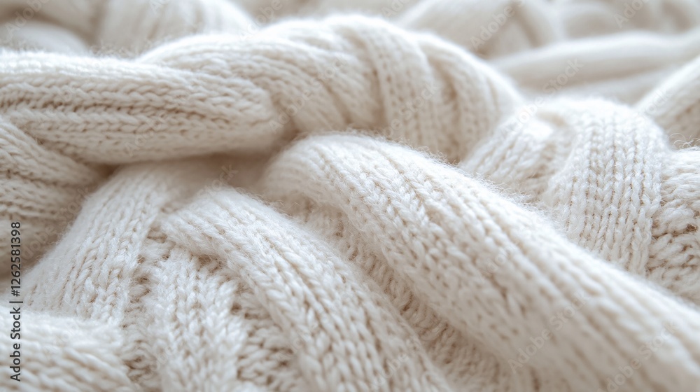 close-up of a white knitted wool texture, highlighting the soft, woven patterns for a cozy and natural fabric background. close-up of a white knitted wool texture, highlighting the soft, woven patterns for a cozy and natural fabric background.