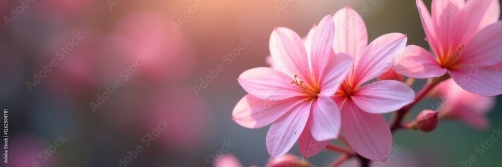Delicate pink flower cluster, ethereal soft focus, blossom, botany Delicate pink flower cluster, ethereal soft focus, blossom, botany
