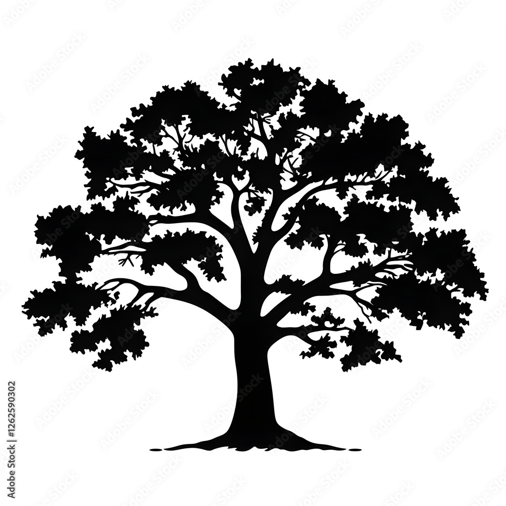 Obraz premium oak tree silhouette