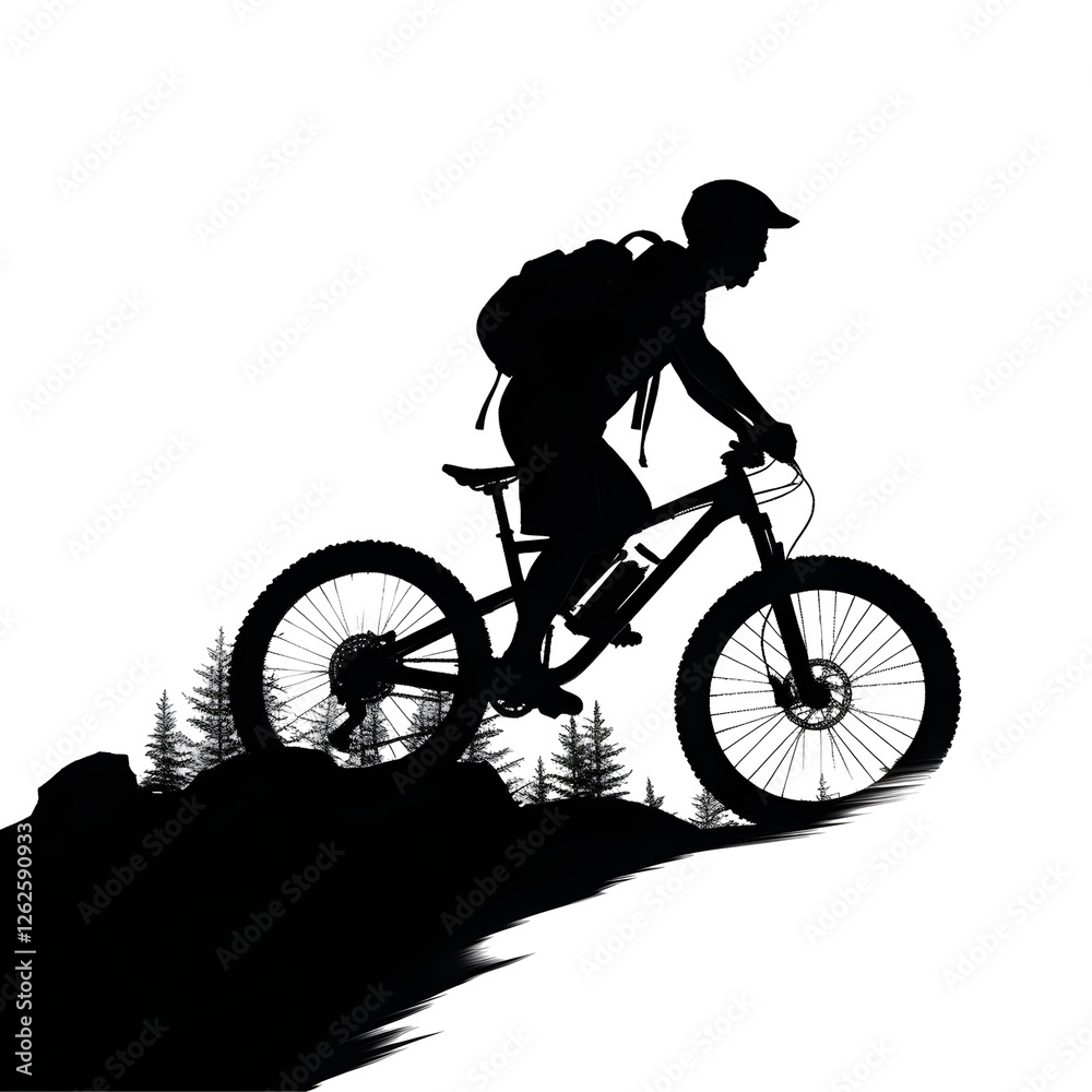 Obraz premium mtb silhouette
