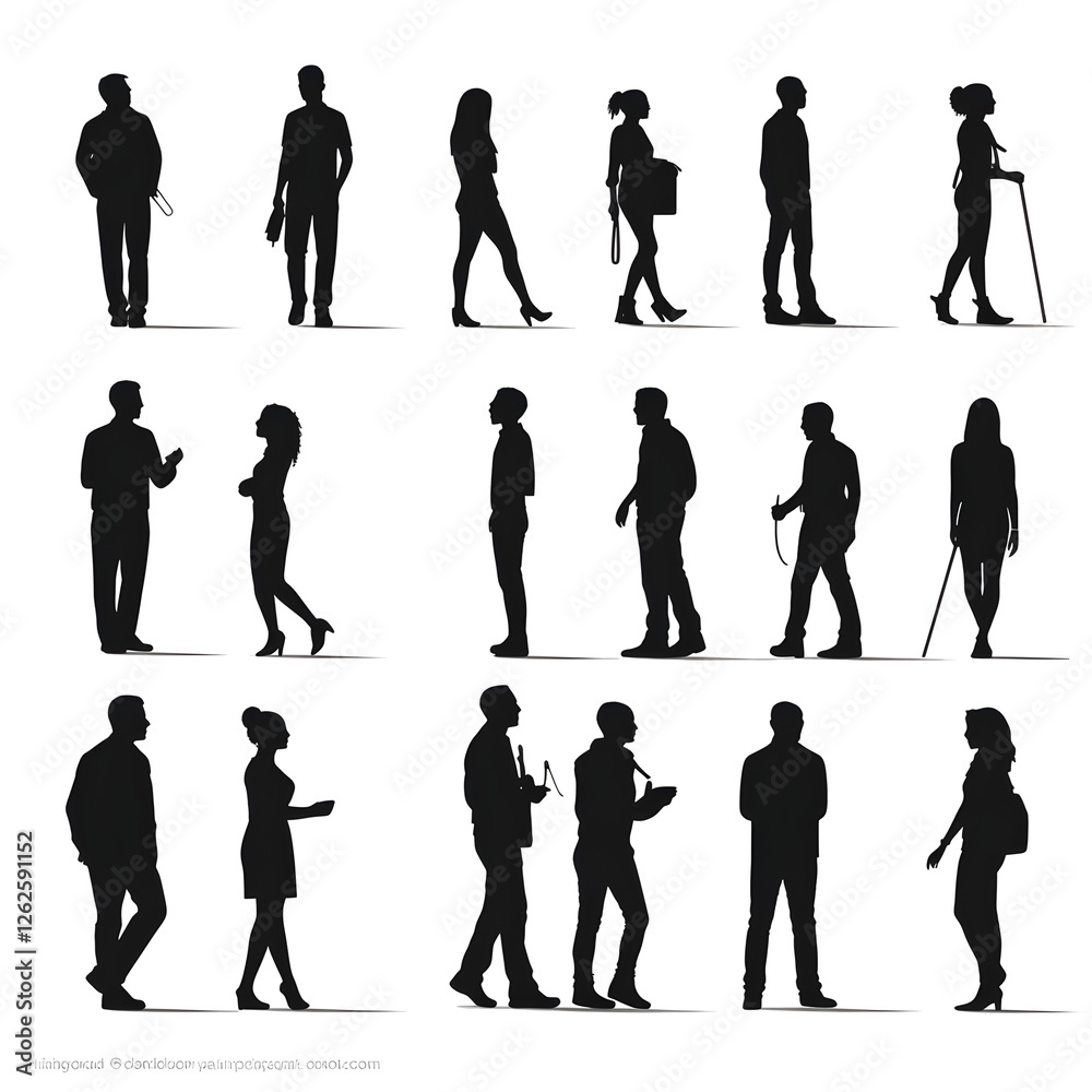 Fototapeta premium people clipart silhouette