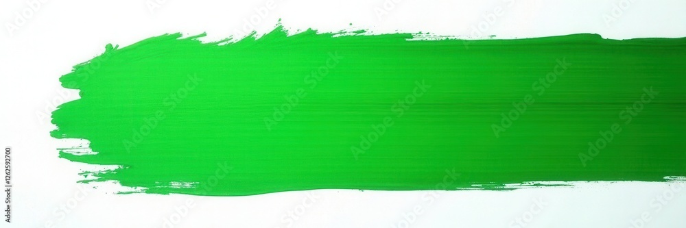 Fototapeta premium Green brushstroke on white lined green backdrop , summer, illustration