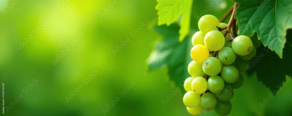 Green wine grapes with visible mold growth on leaves , agricultural, farm