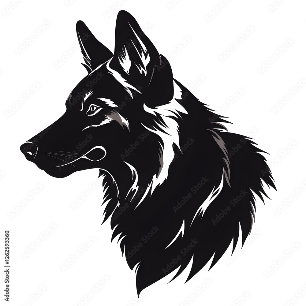 Naklejka premium a wolf head silhouette
