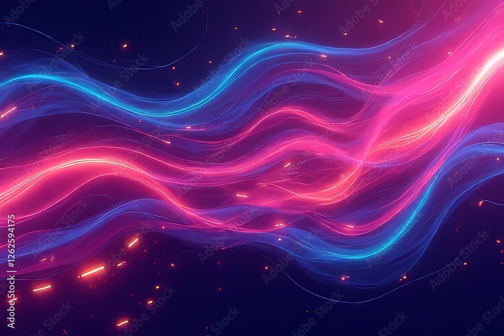 Fototapeta premium Abstract Neon Waves Background with Dynamic Colors