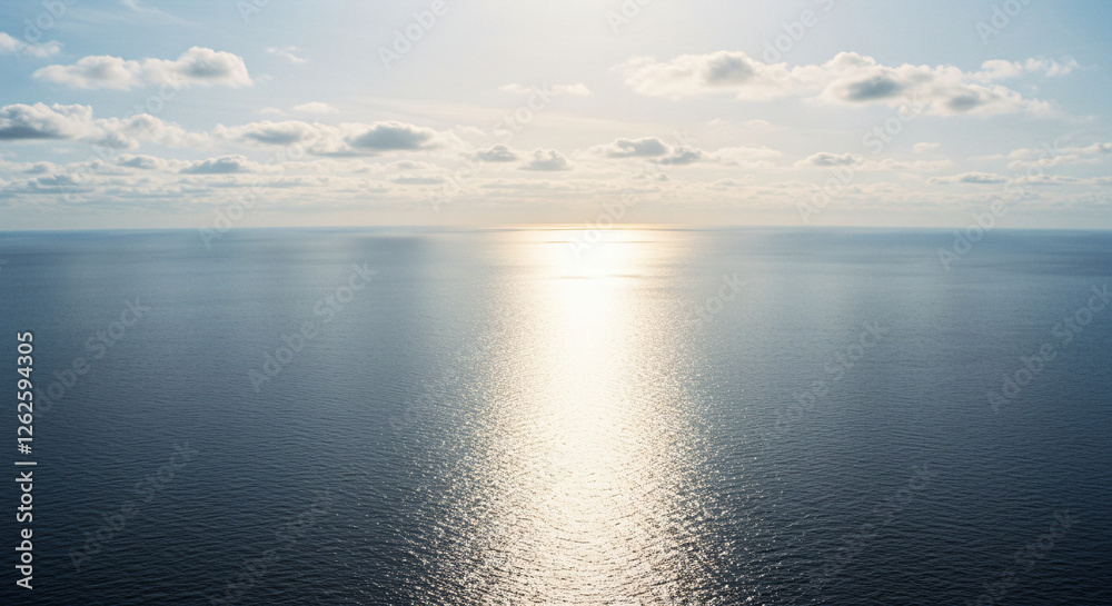 Vast ocean from above, wide open view, calm and endless water Vast ocean from above, wide open view, calm and endless water