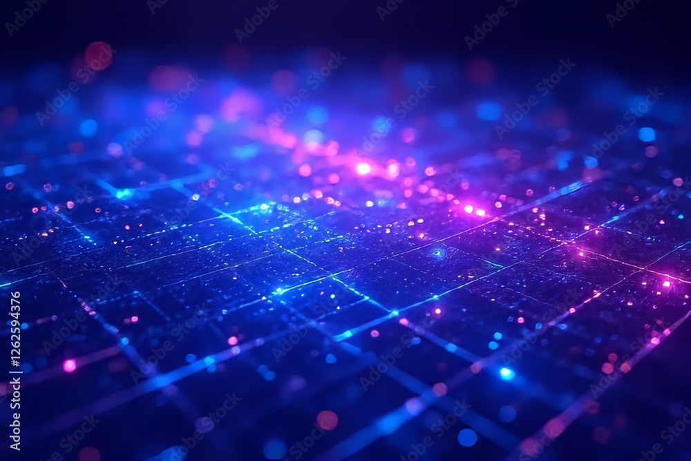 Obraz premium Abstract Network Technology Futuristic Digital Grid Design