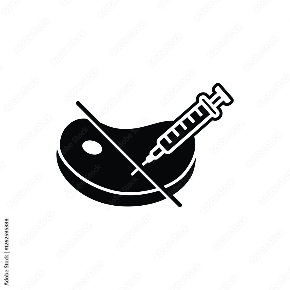 no antibiotic in meat icon vector no antibiotic in meat icon vector