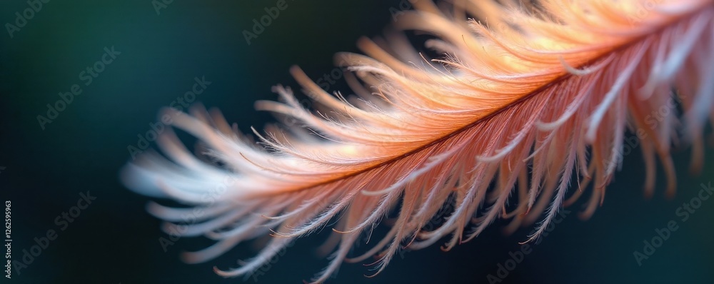 Fototapeta premium Intricate feather barbules, delicate texture, soft focus, downy, background