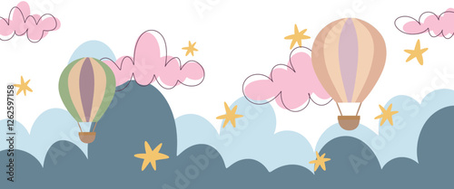 Wall art, wallpaper, wall sticker, Nursery Vector illustration. Scandinavian style.  background design. 