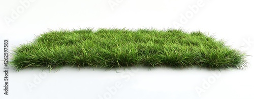 Fresh Green Grass A vibrant patch of lush green grass isolated on a clean white background evoking a sense of nature freshness and the outdoors perfect for spring or summer themes