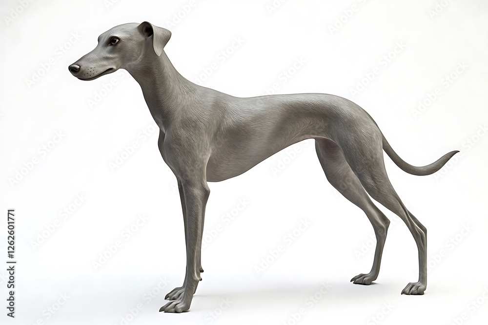3D Style Elegant Greyhound Dog with a Sleek Body Graceful and Agile 3D Style Elegant Greyhound Dog with a Sleek Body Graceful and Agile