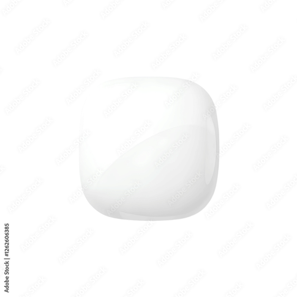 minimalist white rounded square button, high quality png isolated on transparent background minimalist white rounded square button, high quality png isolated on transparent background