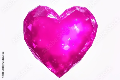 Wallpaper Mural Sparkling Pink Heart Shaped Gemstone - Crystal Heart for Valentine's Day Torontodigital.ca