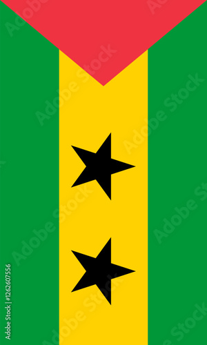 Vertical Sao Tome and Principe Flag