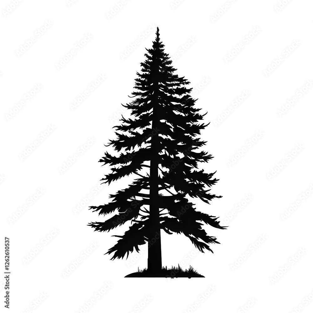 Fototapeta premium pine tree tattoo silhouette