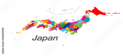 関東・中部地方が中心の日本地図 47都道府県地図