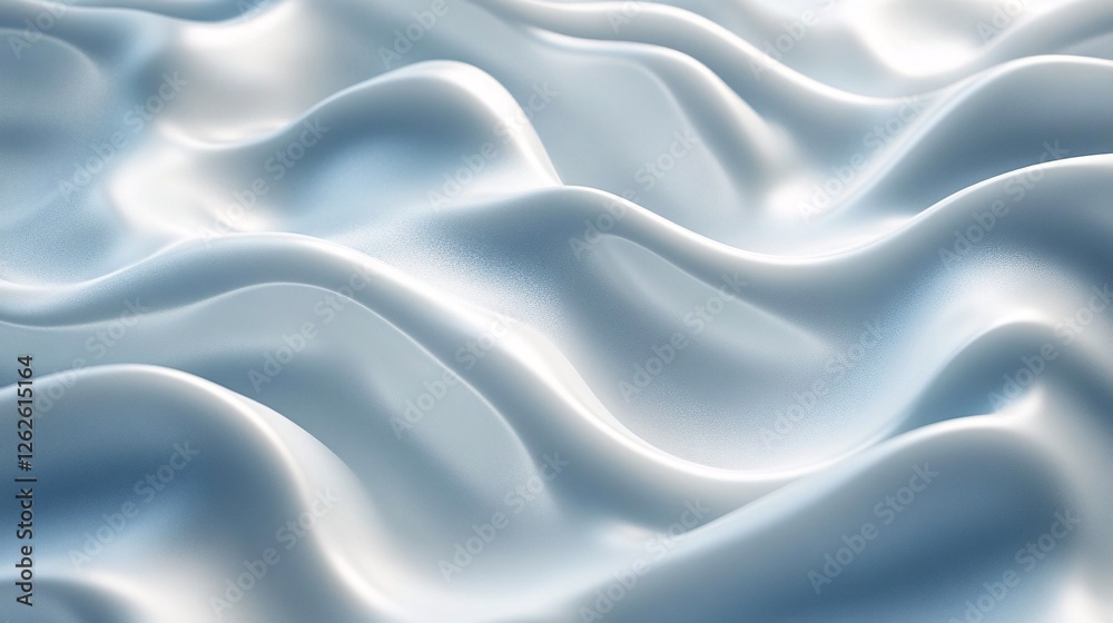 Obraz premium Subtle white glossy soft waves texture, with a marble-like displacement and bump map, creating a seamless, elegant background for banners or wallpaper.