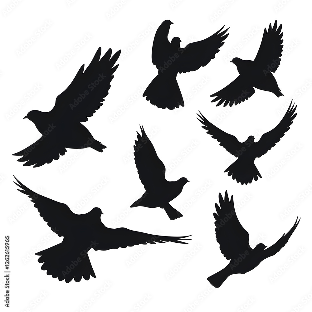 Obraz premium doves silhouette