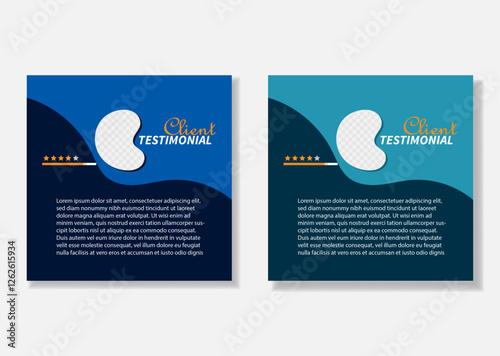 Title: modern clean clients testimonial or clients feedback review tamplate design with organic shape