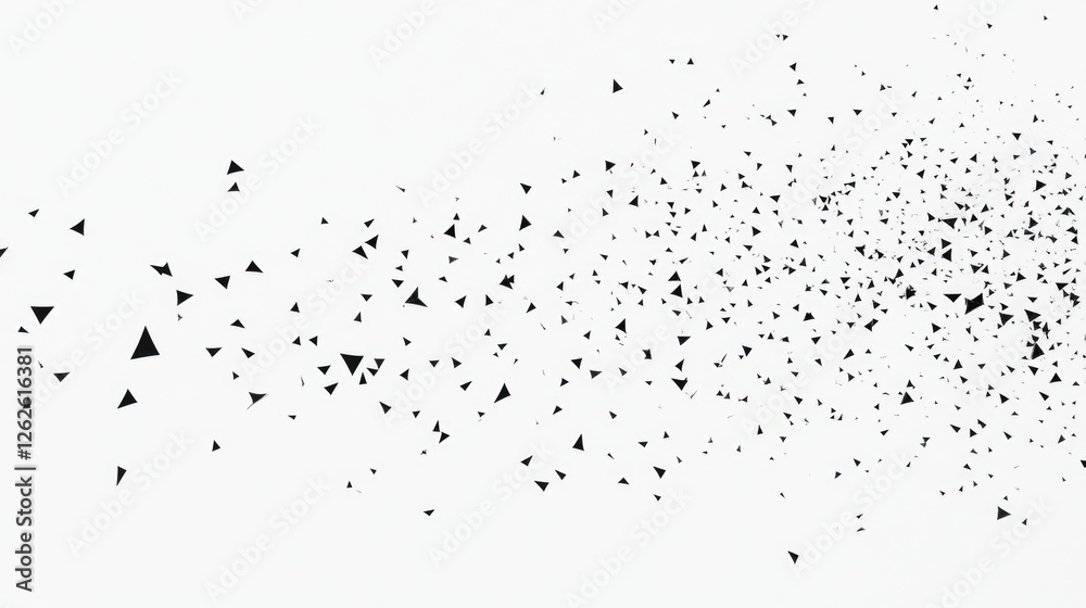 A white minimalistic background with small triangles flying around. A white minimalistic background with small triangles flying around.