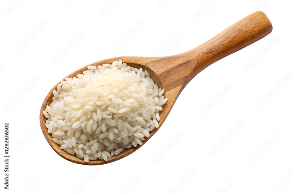 rice grains in wooden spoon isolated on transparent background png rice grains in wooden spoon isolated on transparent background png