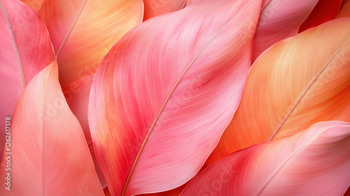 Tropical leaves background. Orange abstract leaves.