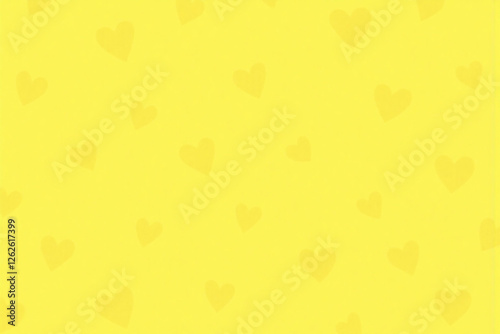 small yellow hearts on bright yellow background in seamless pattern