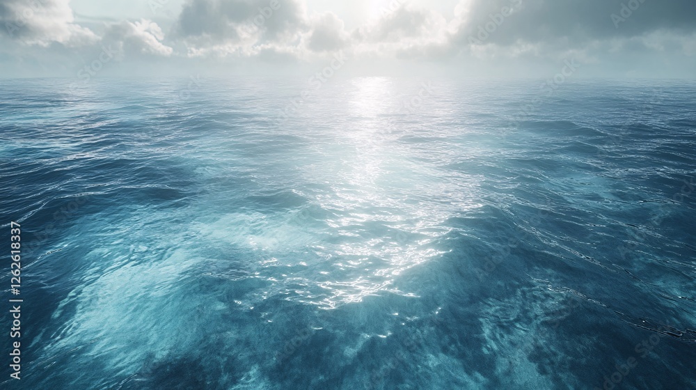 Fototapeta premium water surface in soft blue, showcasing ripples and caustic light effects for a tranquil and detailed water texture overlay.