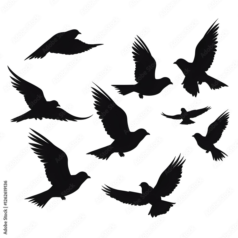 Fototapeta premium birds flight silhouette