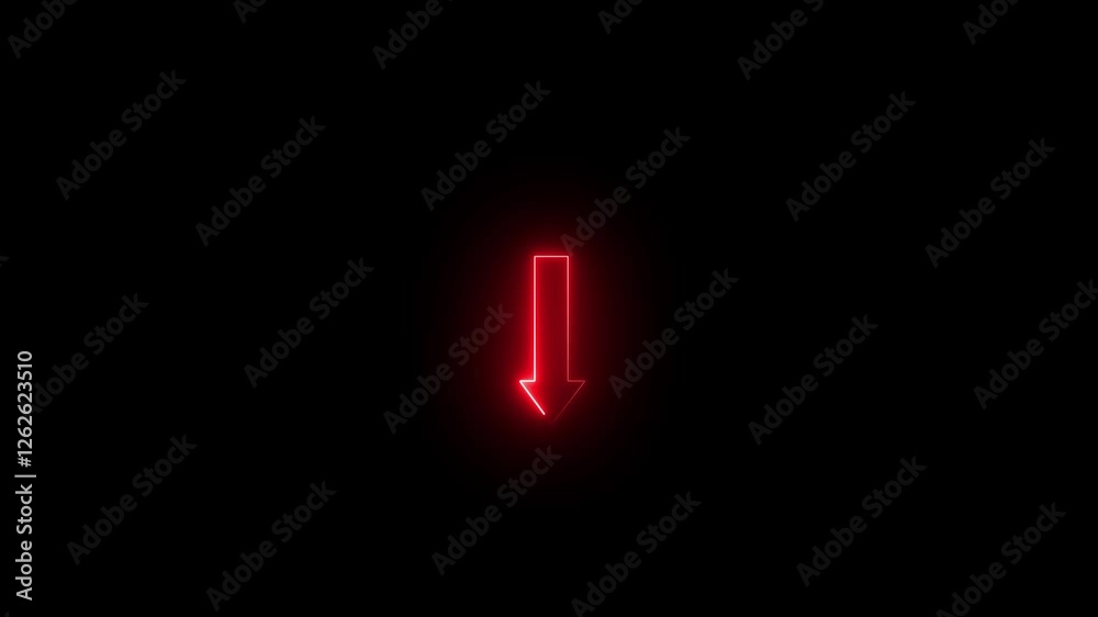 Glowing neon up down arrow sign icon and up down arrow glowing neon line double arrow icon animation.4k video