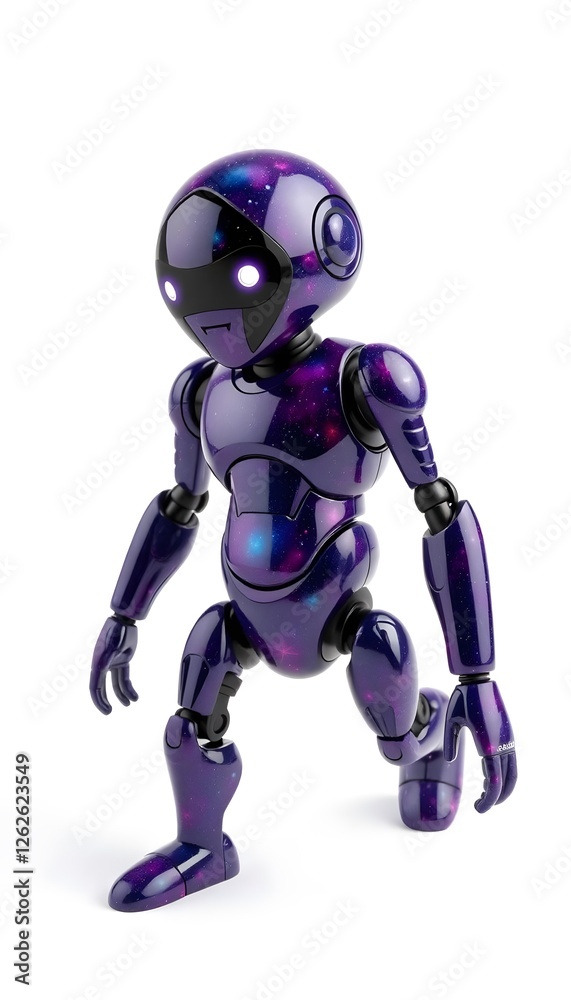 Cosmic Explorer: A Futuristic Robot in a Kneeling Pose Against a White Background Cosmic Explorer: A Futuristic Robot in a Kneeling Pose Against a White Background